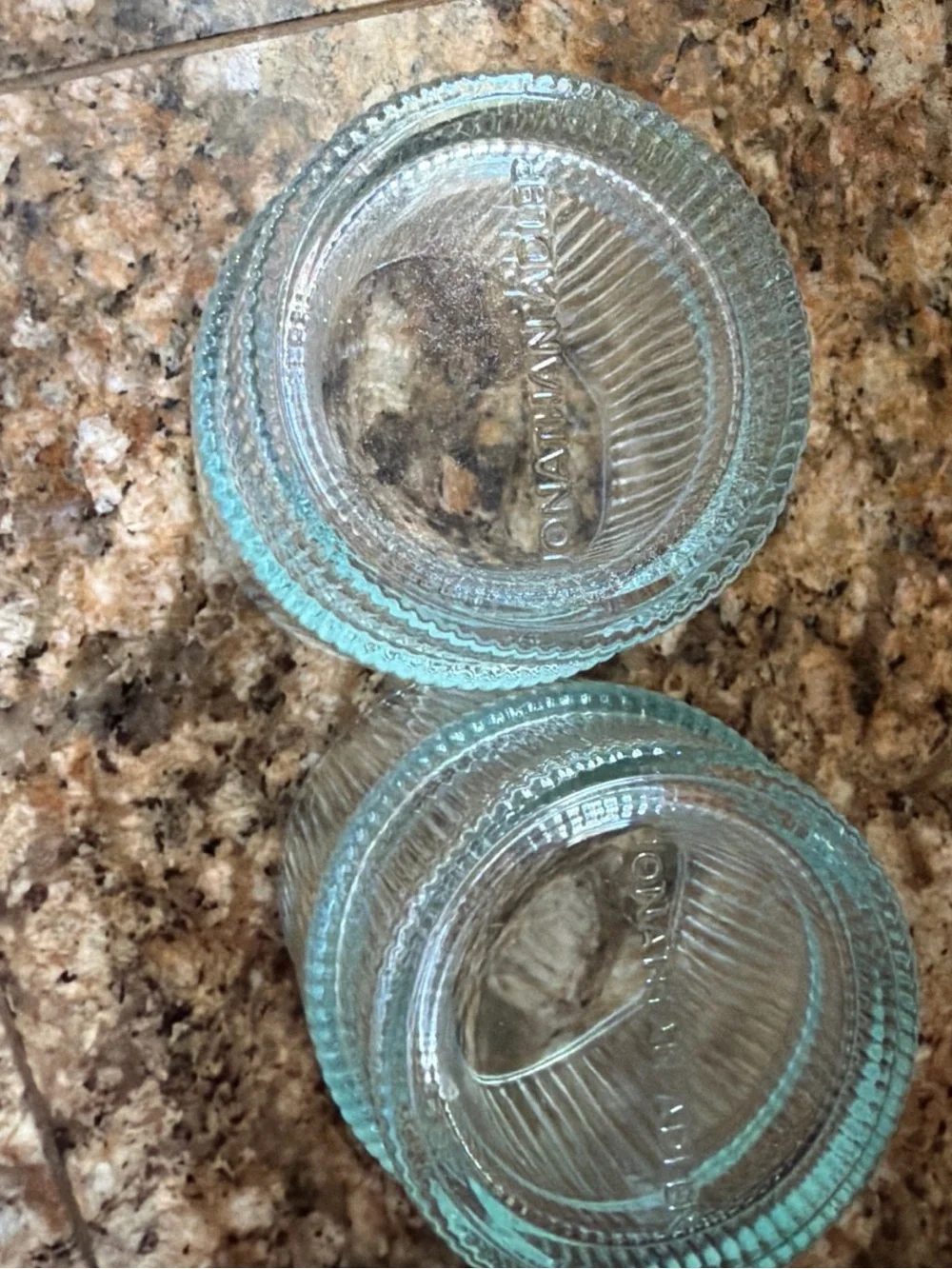 Jonathan Adler Biba Glass Tumblers Ribbed Aquamarine Pair Of 2 SH30